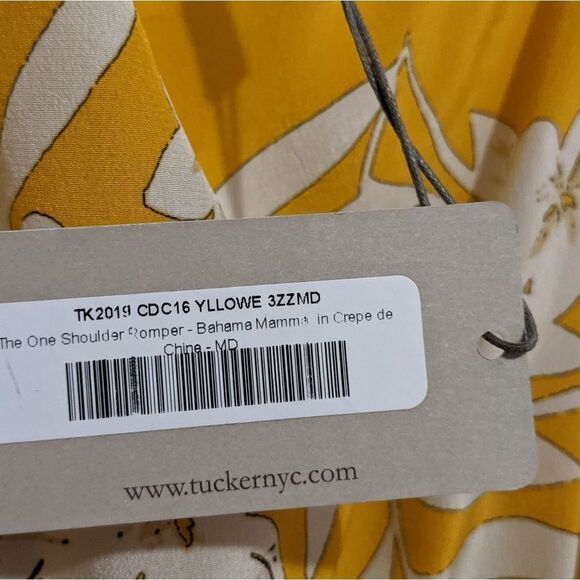 Tucker The One Shoulder Romper Bahama Mamma in Crepe de Chine Silk Floral Print - Picture 5 of 9